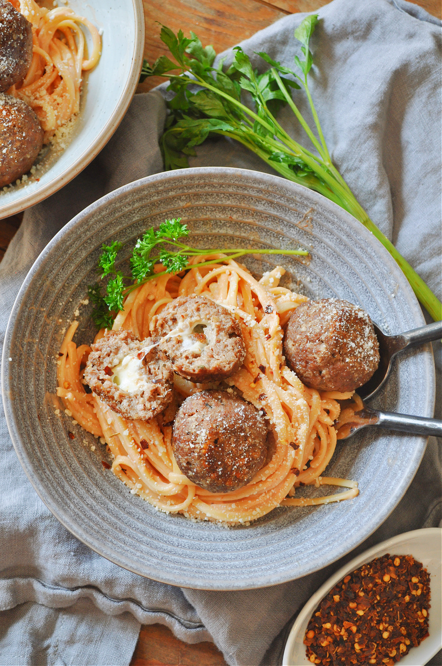 Vegetarian Mozzarella Stuffed Meatballs