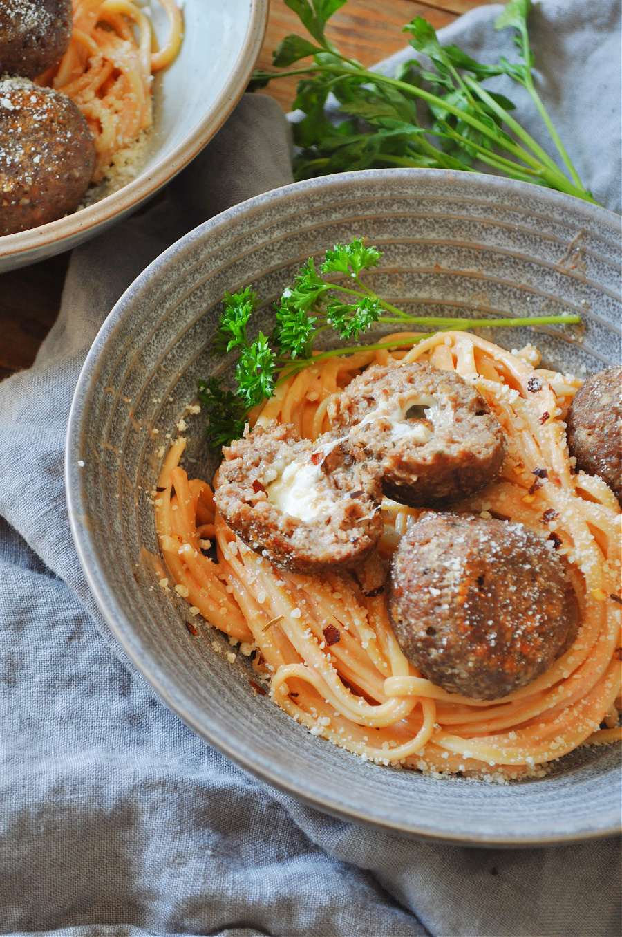 Vegetarian Mozzarella Stuffed Meatballs